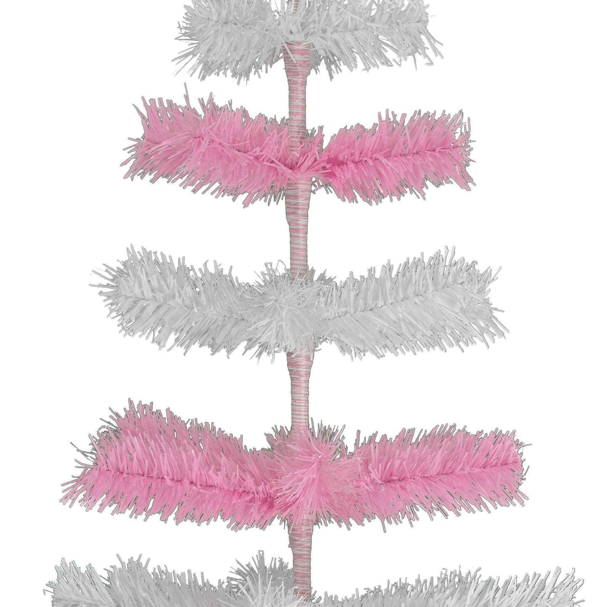 Pink & White Layered Tinsel Christmas Tree - Lee Display