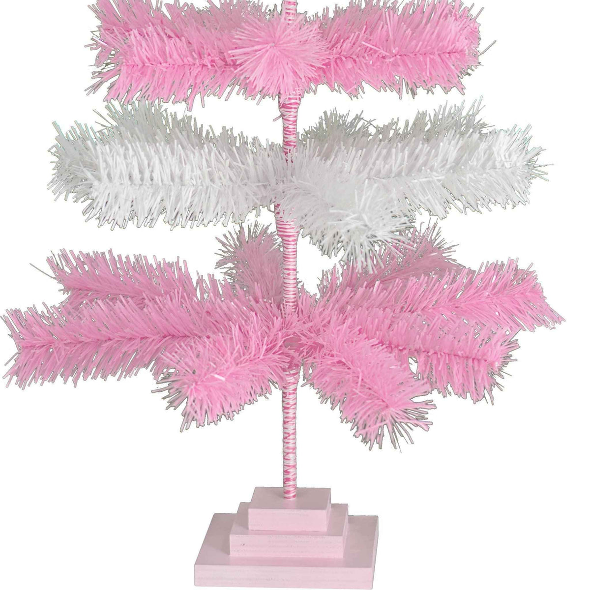 Pink & White Layered Tinsel Christmas Tree - Lee Display