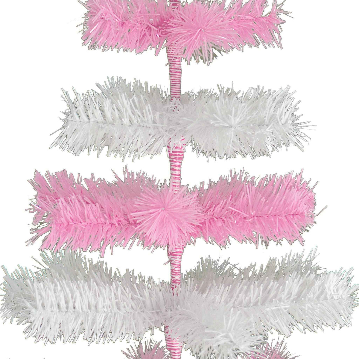 Pink & White Layered Tinsel Christmas Tree - Lee Display