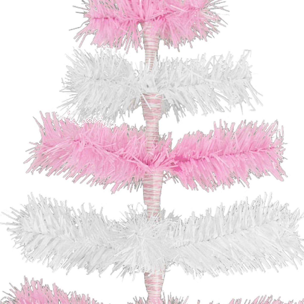 Pink & White Layered Tinsel Christmas Tree - Lee Display