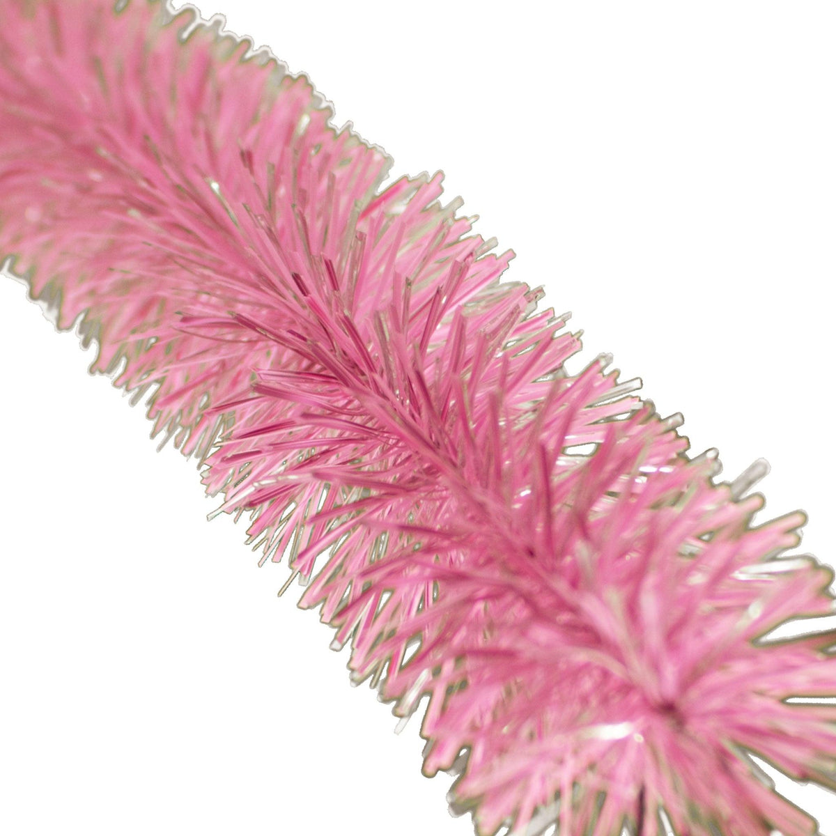 Lee Display's brand new 25ft Shiny Pink & Matte White Tinsel Garlands and Fringe Embellishments on sale at leedisplay.com