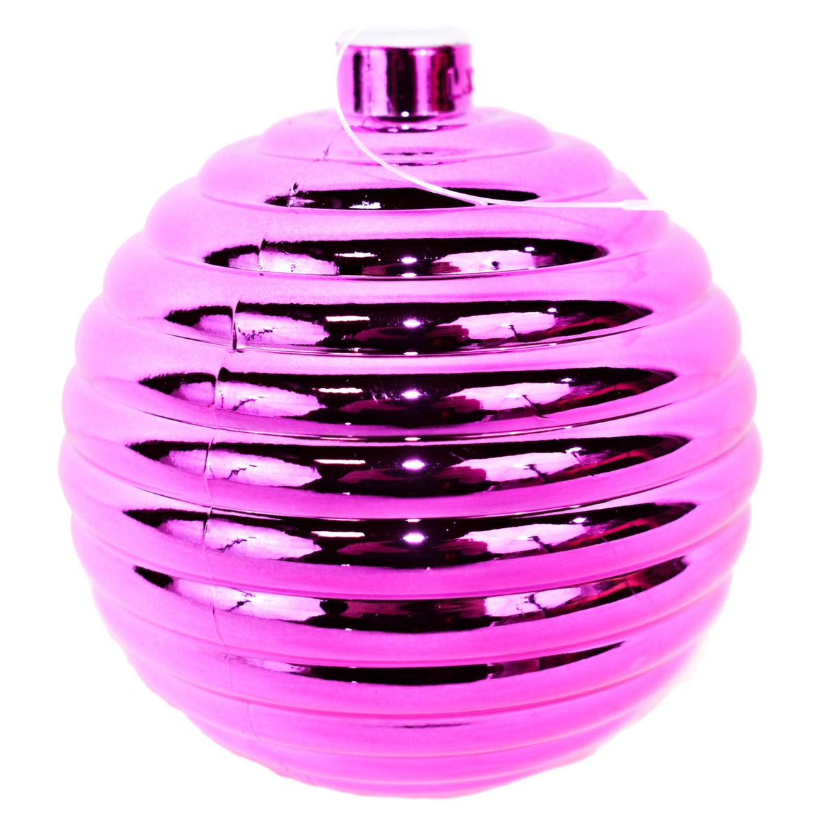 Lee Display offers brand new Shiny Pink Blush Ribbed Plastic Ball Ornaments at wholesale prices for affordable Christmas Tree Hanging and Holiday Decorating on sale at leedisplay.com
