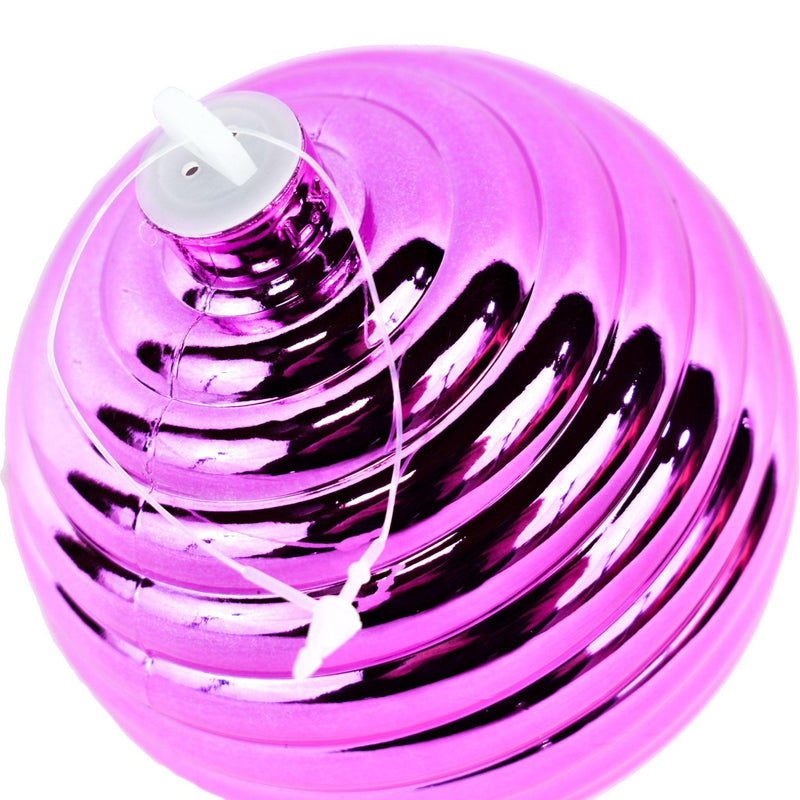 Lee Display offers brand new Shiny Pink Blush Ribbed Plastic Ball Ornaments at wholesale prices for affordable Christmas Tree Hanging and Holiday Decorating on sale at leedisplay.com