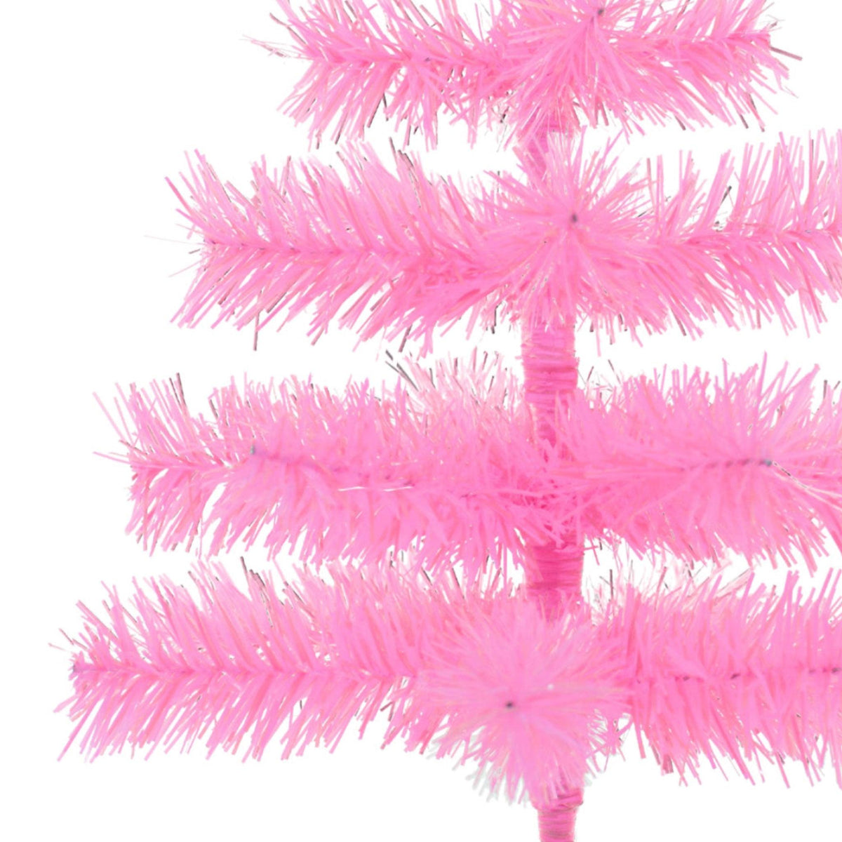 Middle section of the 18in tall pink christmas tree. Each tree has a bunch of tips to hang your favorite holiday ornaments from.