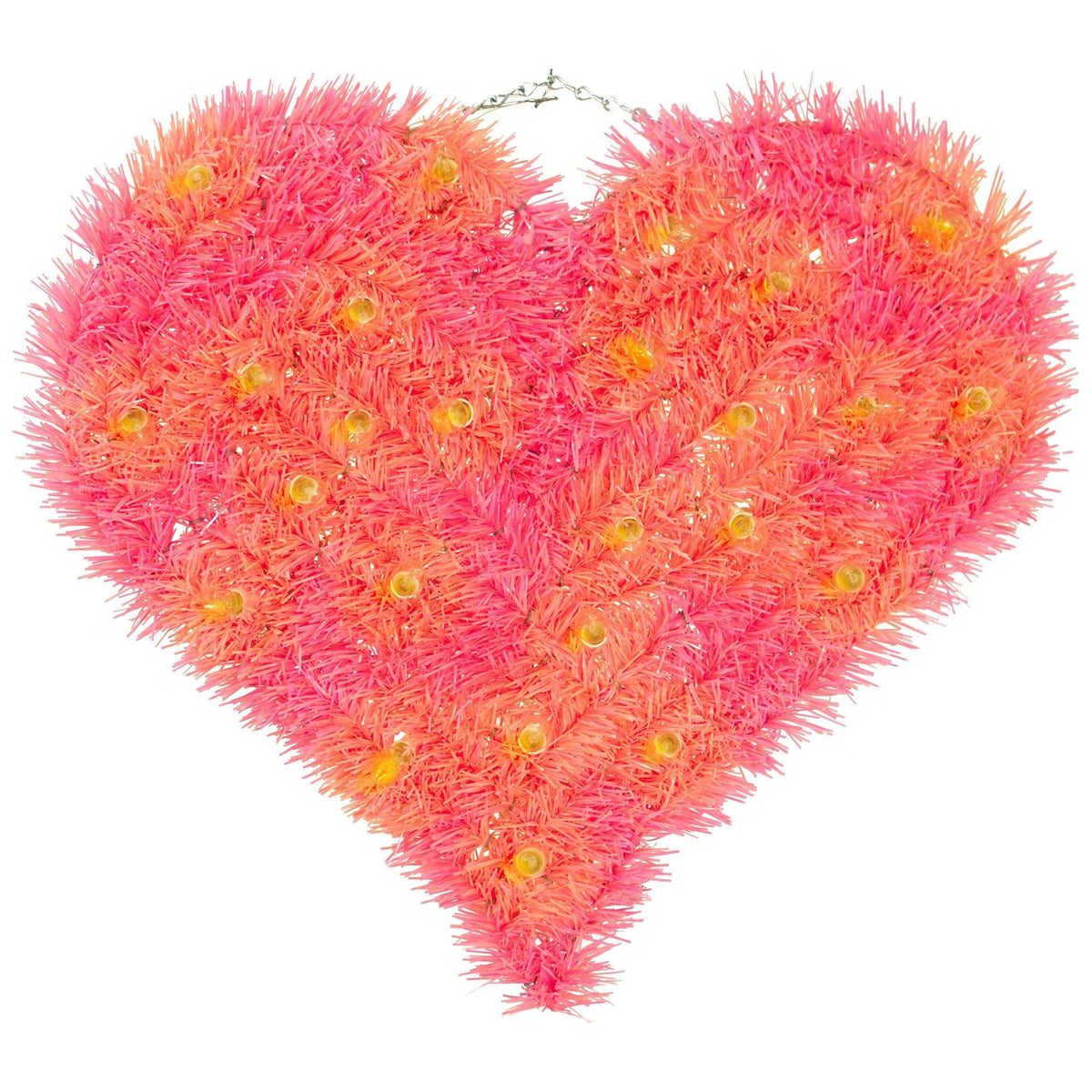 Pre-Lit Valentine's Day Tinsel Hearts with Lights - Lee Display