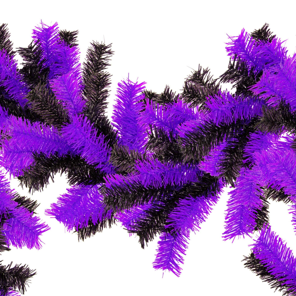 Shop for Lee Display's brand new 6FT Shiny Metallic Purple and Black Tinsel Brush Garlands on sale now at leedisplay.com.  Middle section