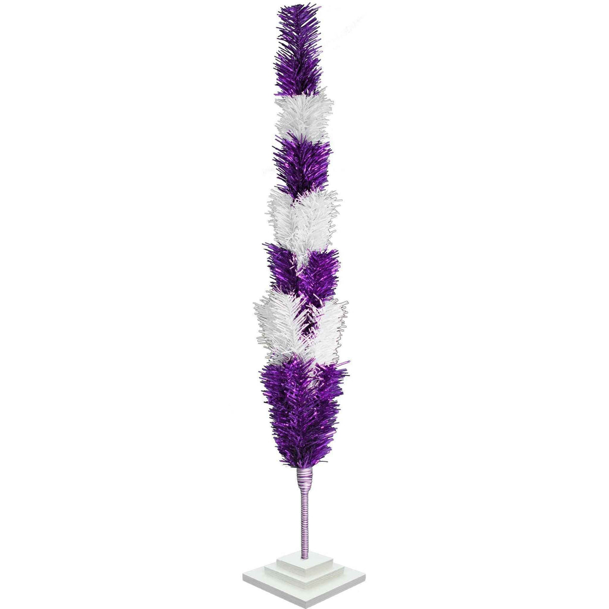 Purple & White Layered Tinsel Christmas Tree - Lee Display
