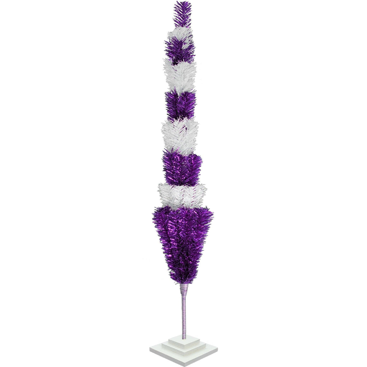 48in Purple & White Layered Tinsel Christmas Trees on sale at leedisplay.com