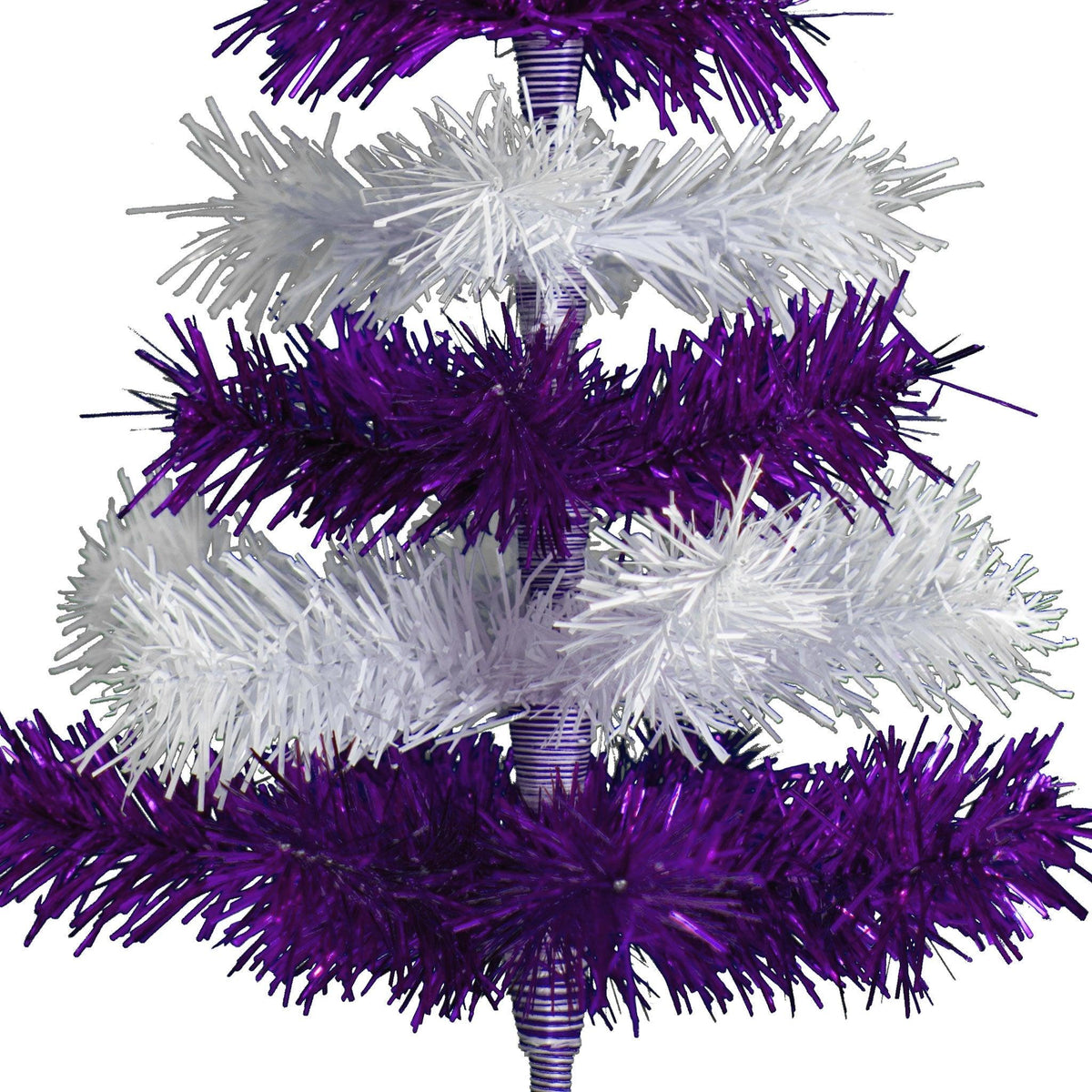 18in Purple & White Layered Tinsel Christmas Trees on sale at leedisplay.com