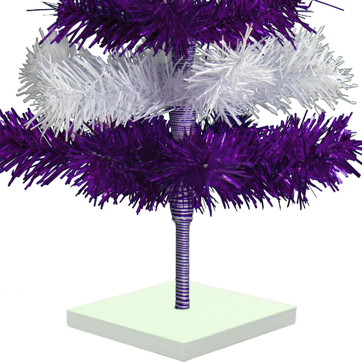 18in Purple & White Layered Tinsel Christmas Trees on sale at leedisplay.com