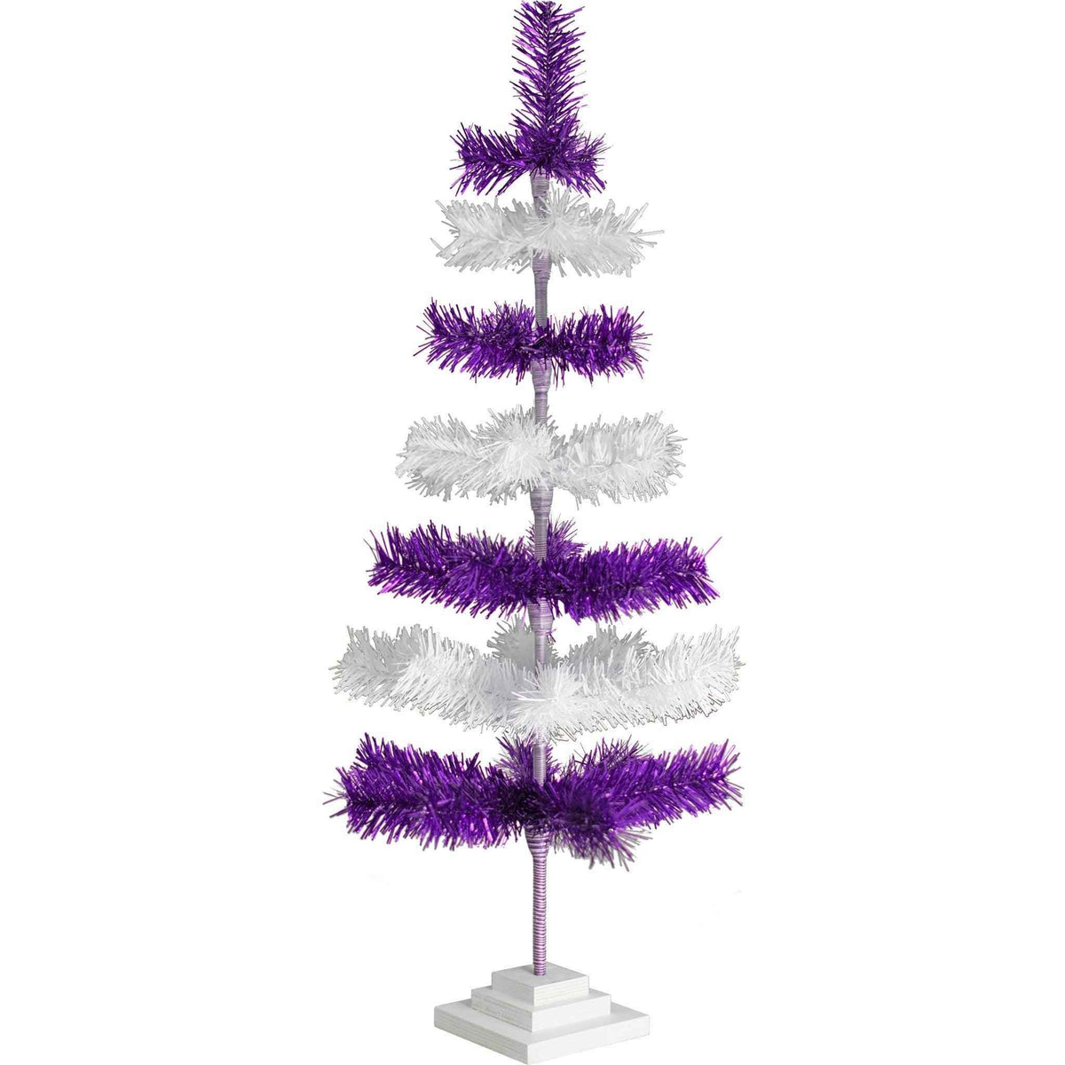 Purple & White Layered Tinsel Christmas Tree - Lee Display