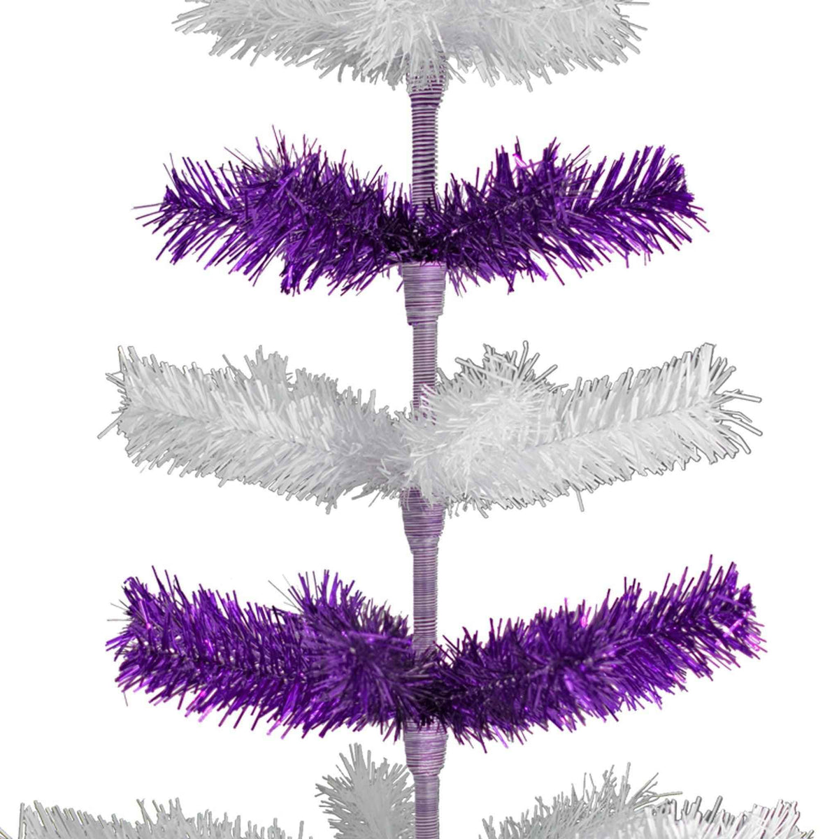 Purple & White Layered Tinsel Christmas Tree - Lee Display