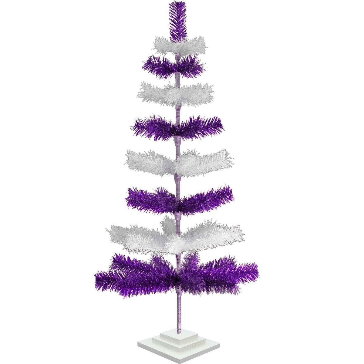 Purple & White Layered Tinsel Christmas Tree - Lee Display