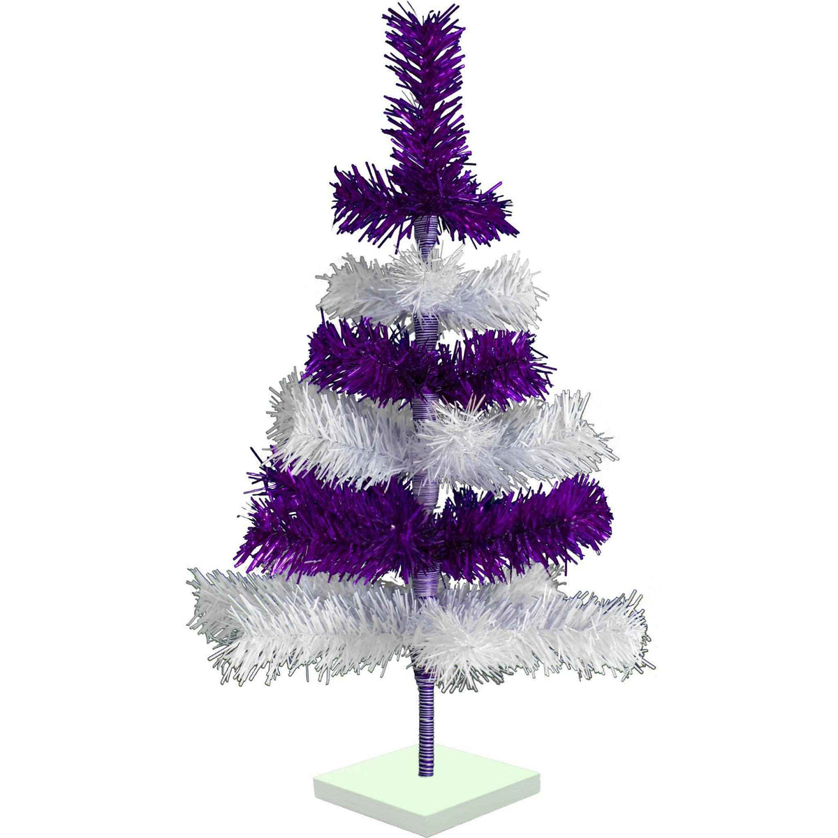 Purple & White Layered Tinsel Christmas Tree - Lee Display