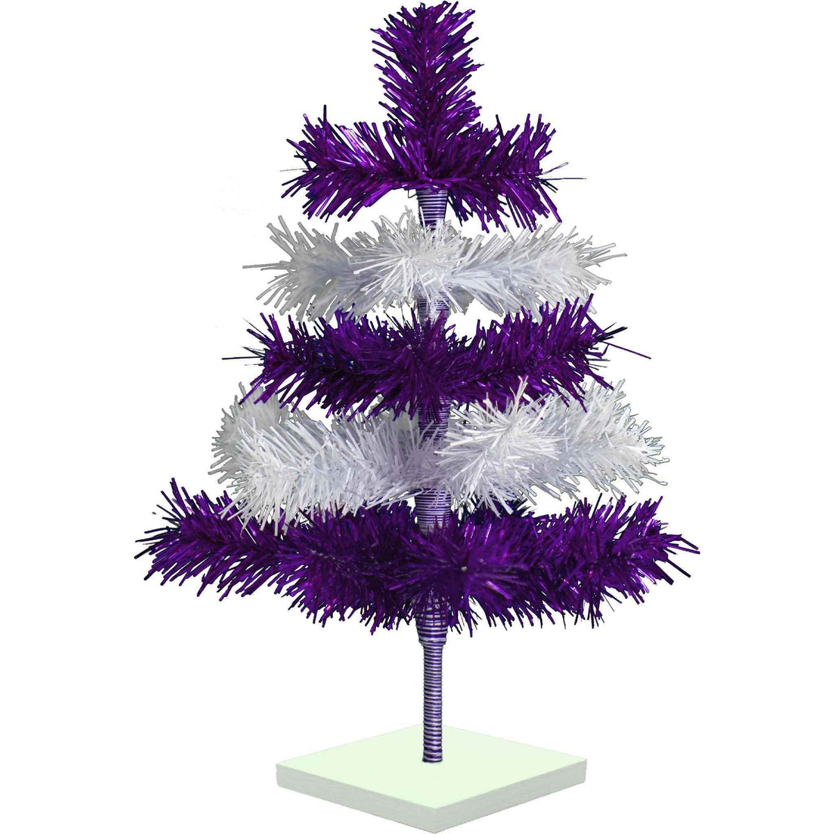Purple & White Layered Tinsel Christmas Tree - Lee Display