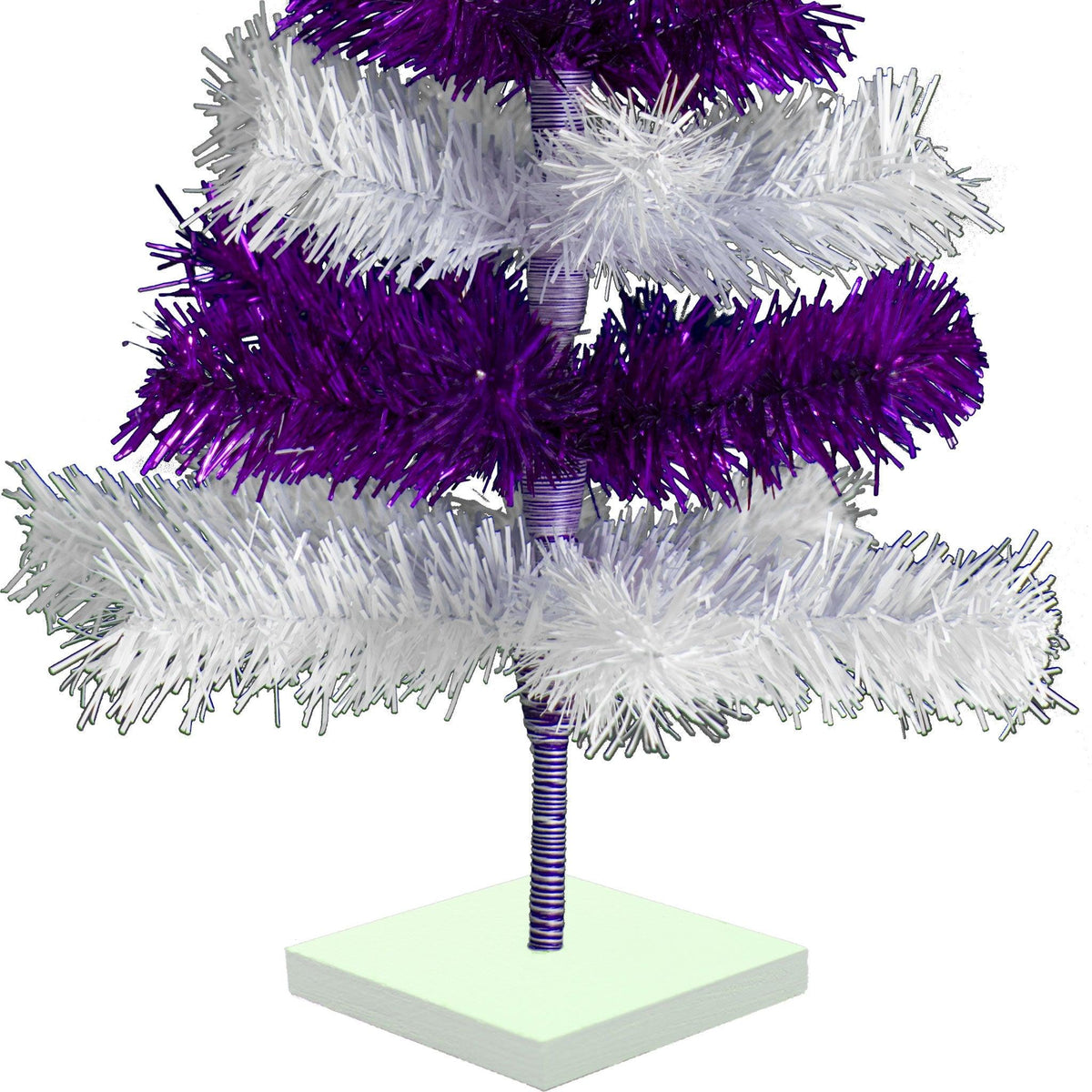 24in Purple & White Layered Tinsel Christmas Trees on sale at leedisplay.com