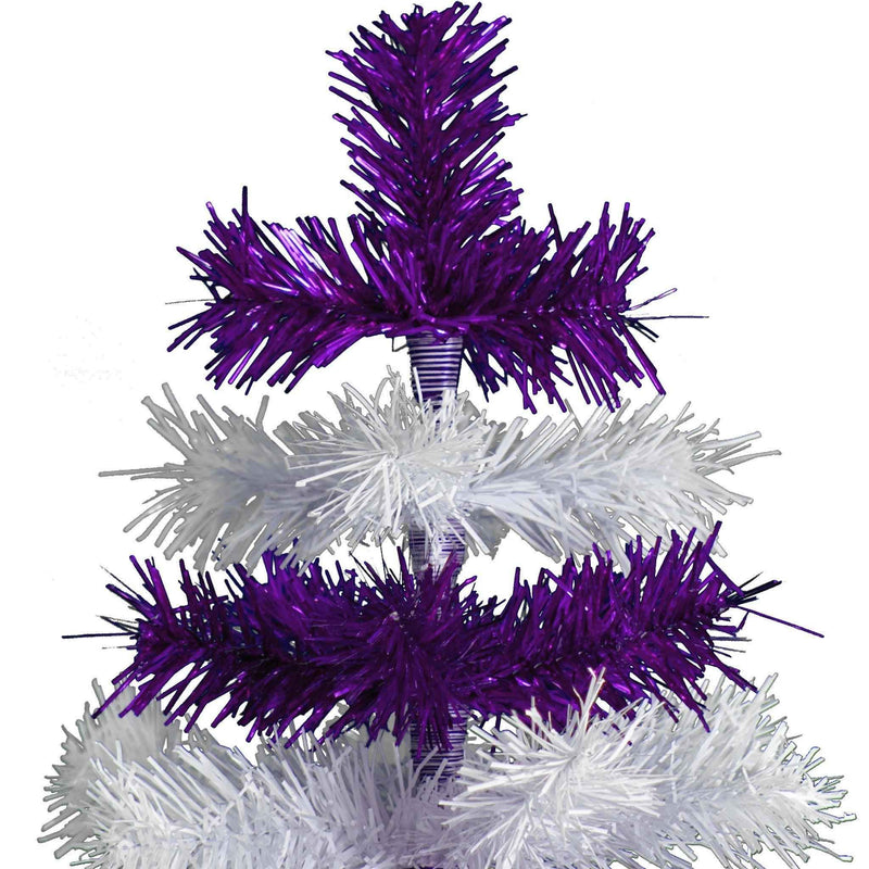 Purple & White Layered Tinsel Christmas Tree - Lee Display