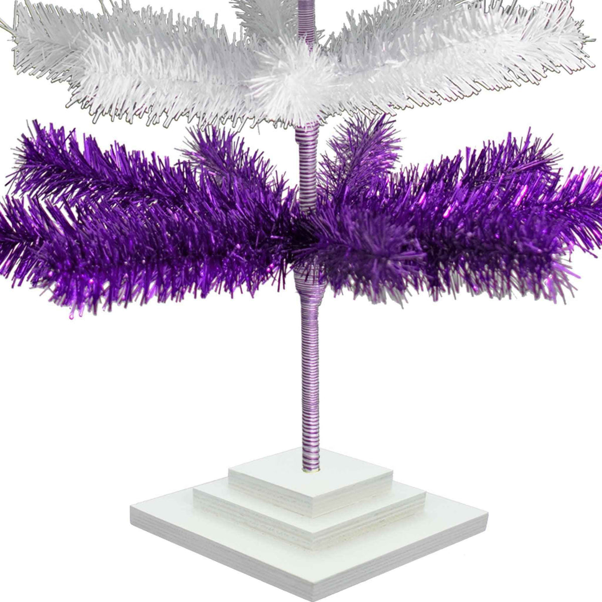 Purple & White Layered Tinsel Christmas Tree - Lee Display