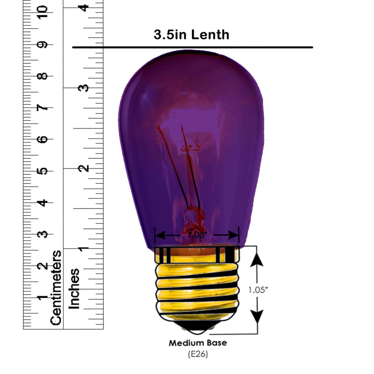 Purple S14 Edison Light Bulbs - Lee Display