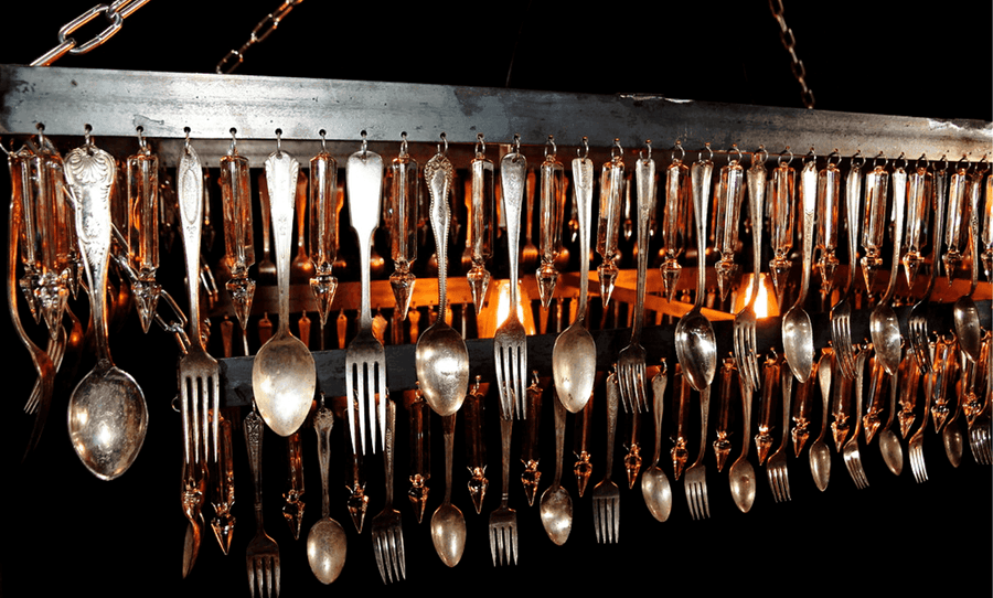 Rectangular Spoon & Fork Chandelier - Lee Display