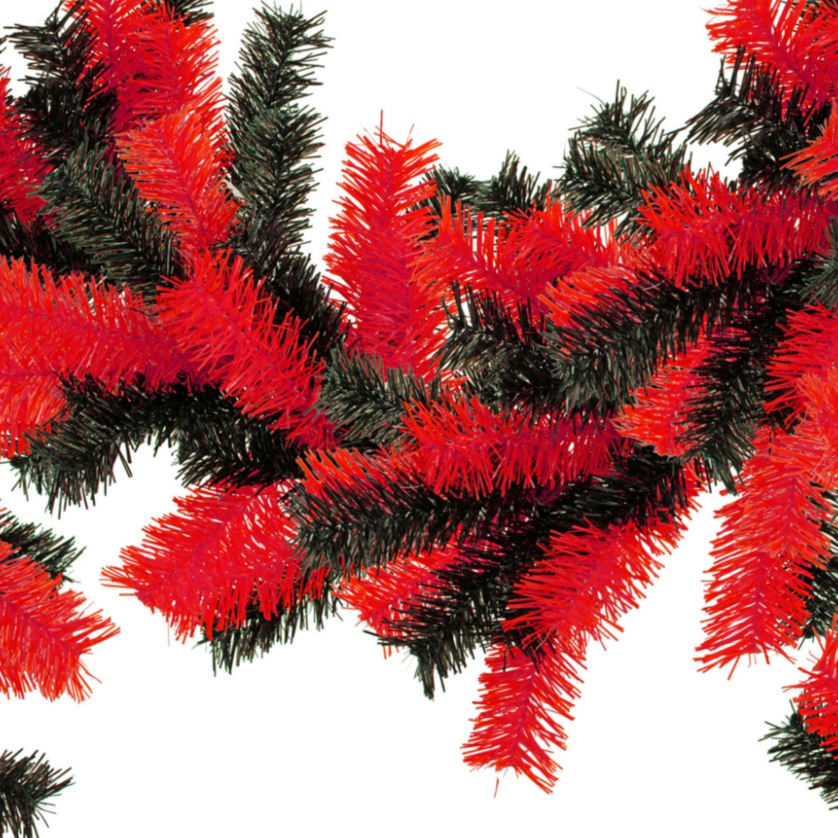 Shop for Lee Display's brand new 6FT Shiny Metallic Red and Black Tinsel Brush Garlands on sale now at leedisplay.com.  Middle