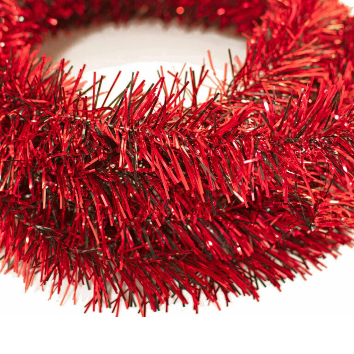 Lee Display's brand new 25ft Shiny Red and Black Tinsel Garlands and Fringe Embellishments on sale at leedisplay.com