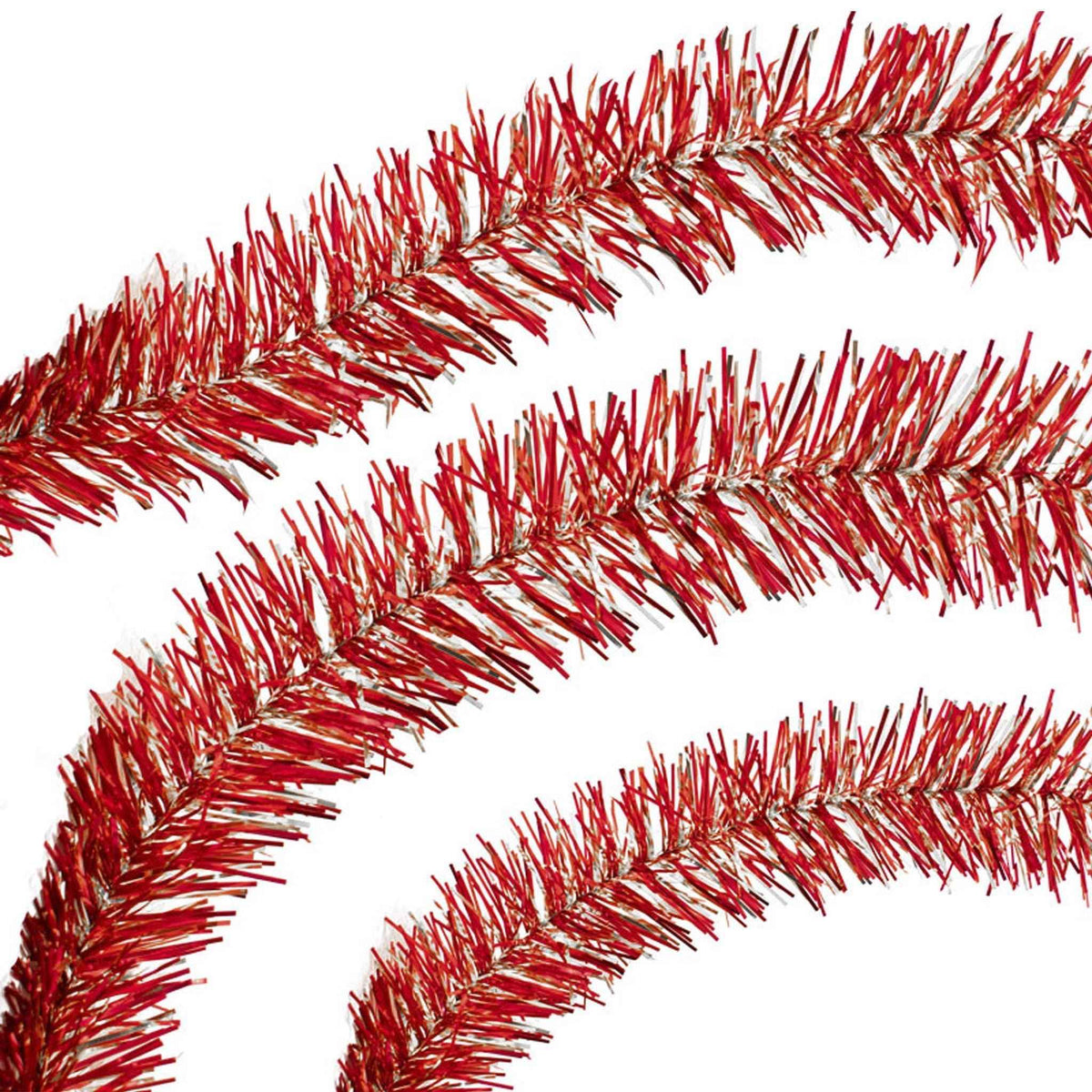 Red & Silver Tinsel Garland - Lee Display