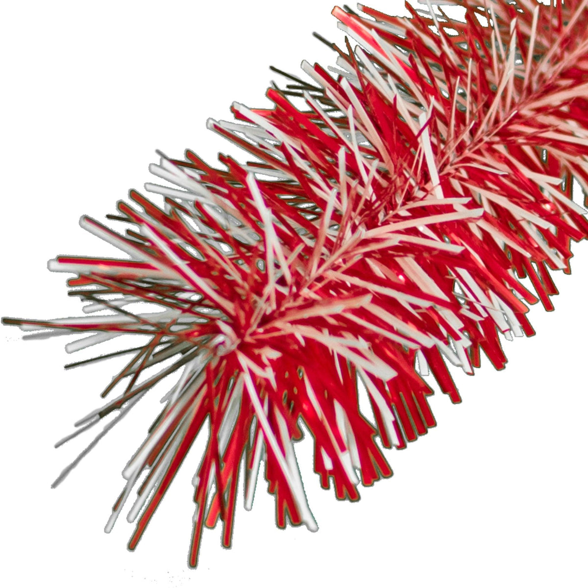 Lee Display's brand new 25ft Shiny Red and White Tinsel Garlands and Fringe Embellishments on sale at leedisplay.com
