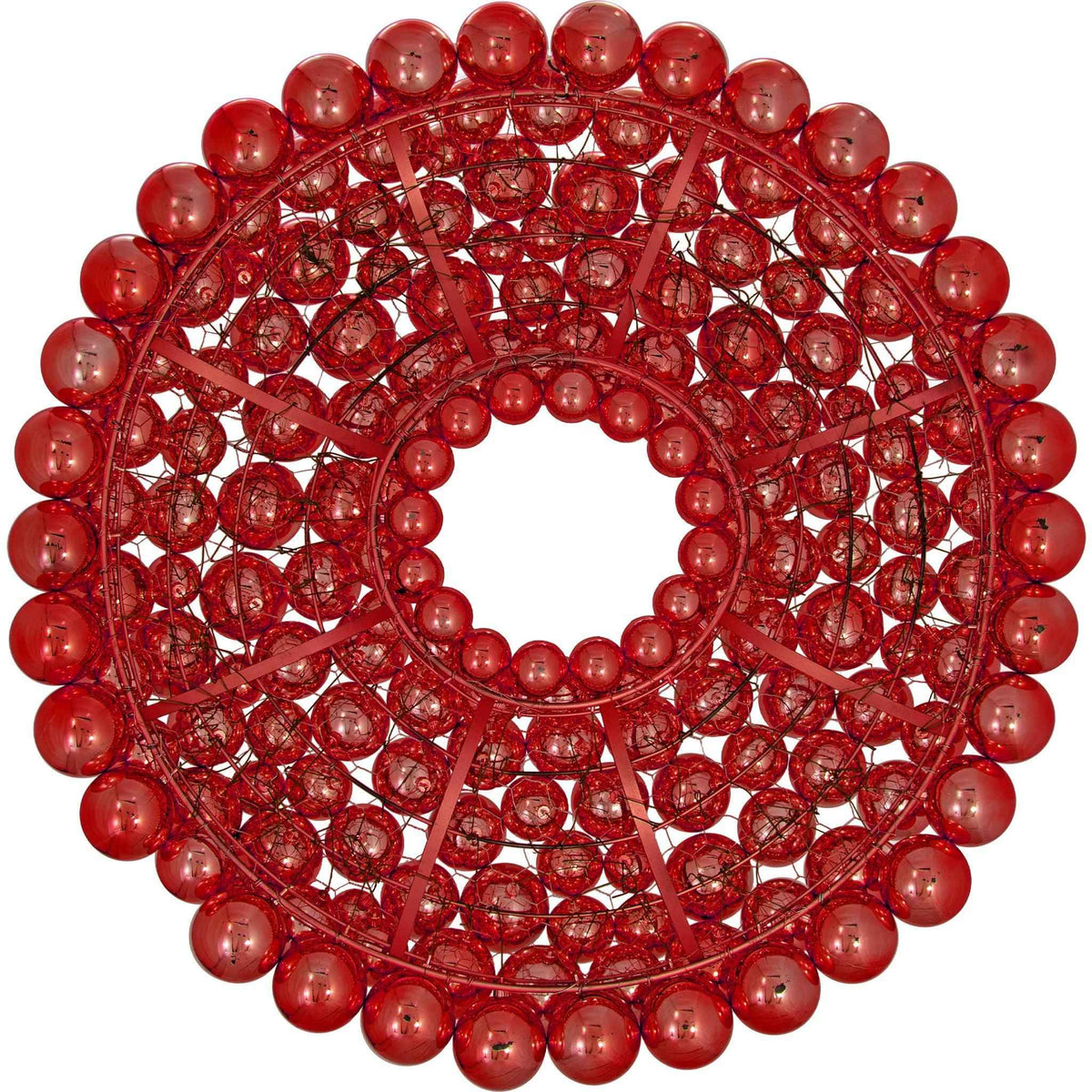 Red Ball Ornament Wreath - Lee Display