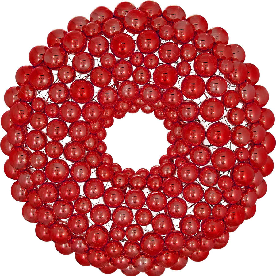 Red Ball Ornament Wreath - Lee Display