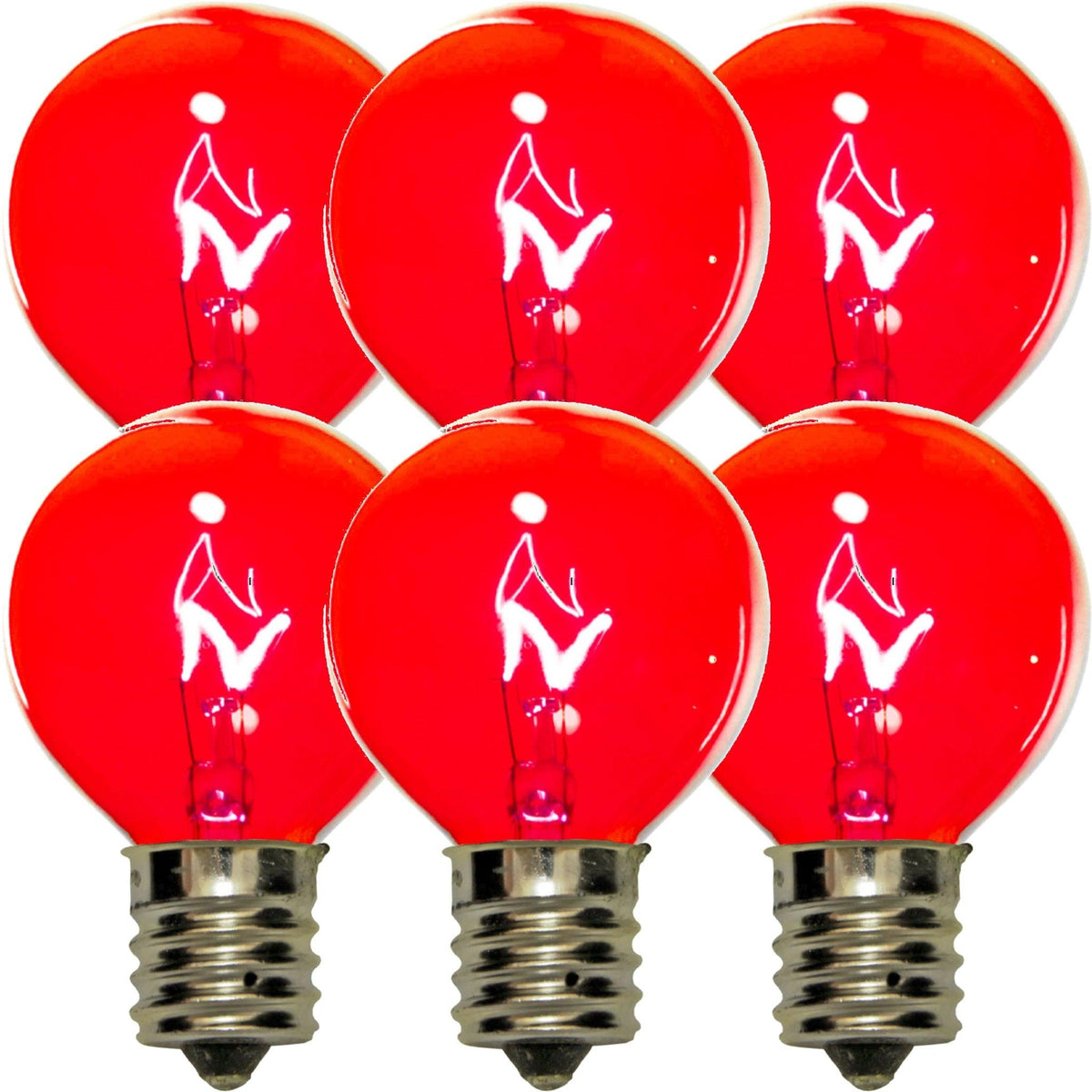 1 Box of 25 of brand new transparent Red G40 Globe Light Bulbs Replace your old bulbs today from leedisplay.com