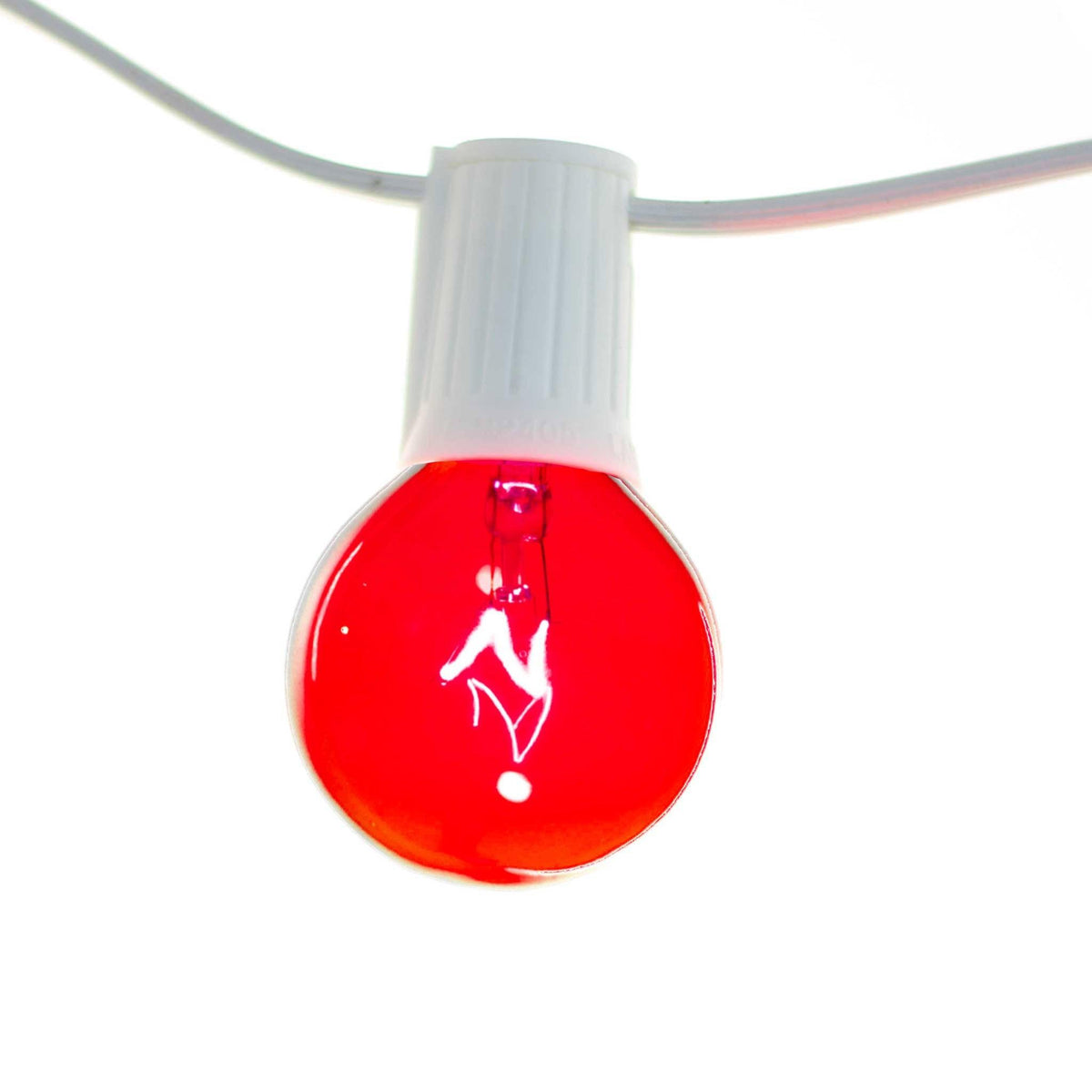 1 Box of 25 of brand new transparent Red G40 Globe Light Bulbs Replace your old bulbs today from leedisplay.com