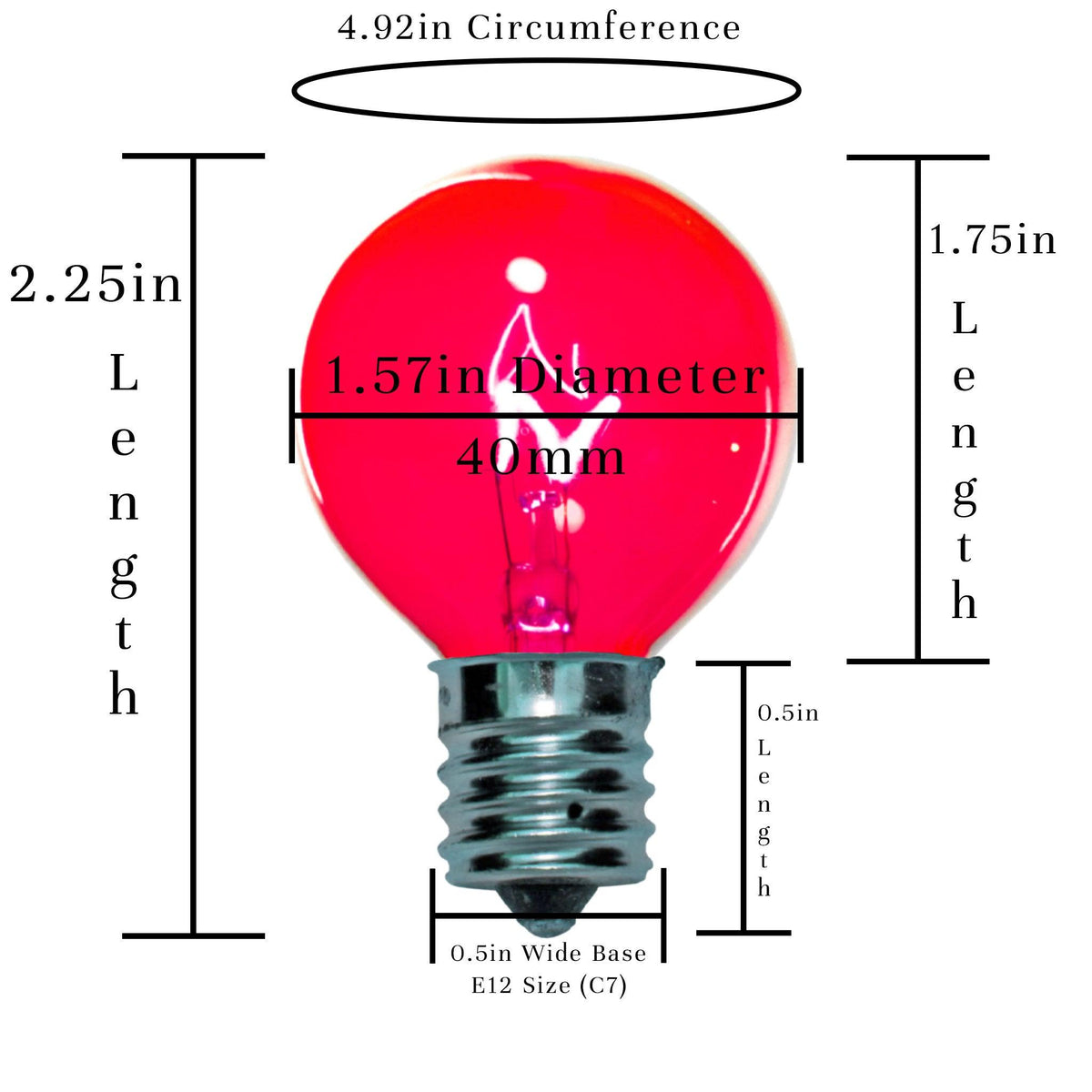 Size of a G40 Light Bulb available for sale on Leedisplay.com