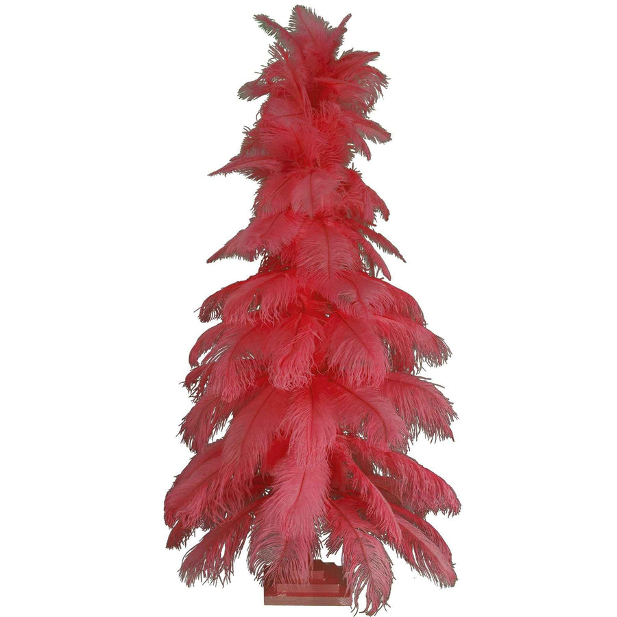 Red Ostrich Feather Tree - Lee Display