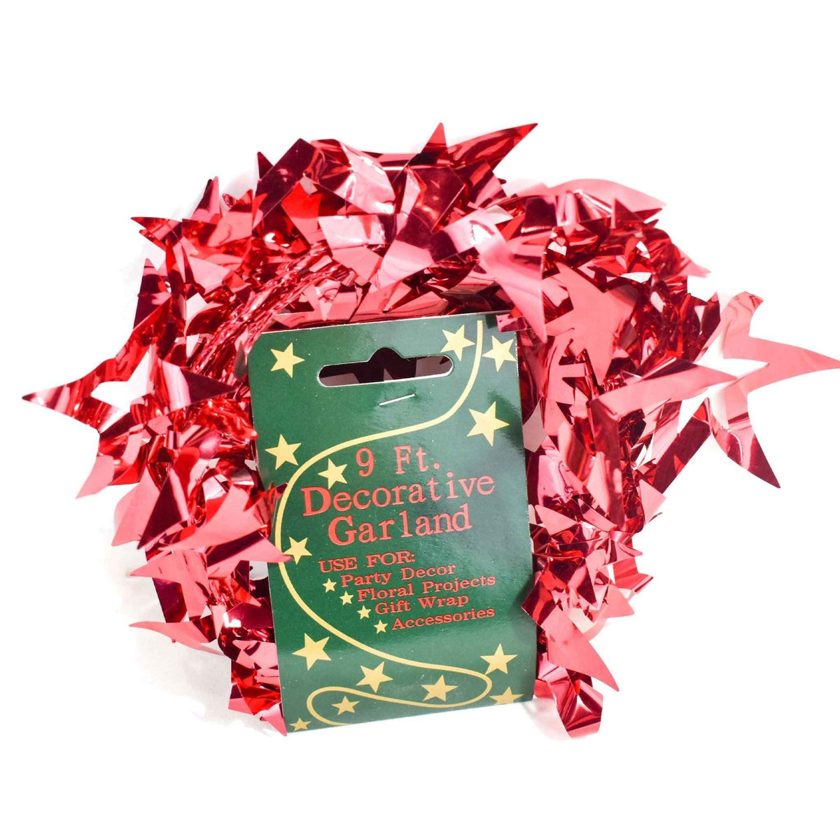 Red Star Tinsel Garland Ribbon - Lee Display