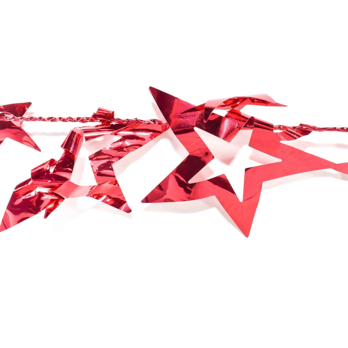 Red Star Tinsel Garland Ribbon - Lee Display