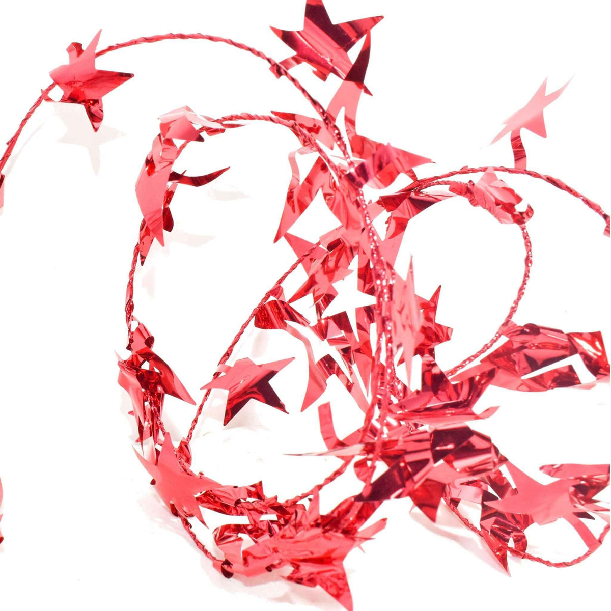Red Star Tinsel Garland Ribbon - Lee Display