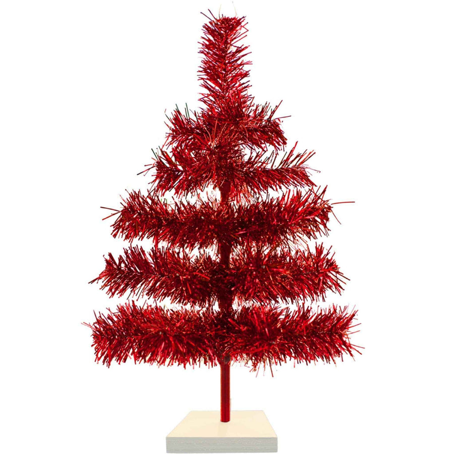 Red Tinsel Christmas Tree - Lee Display