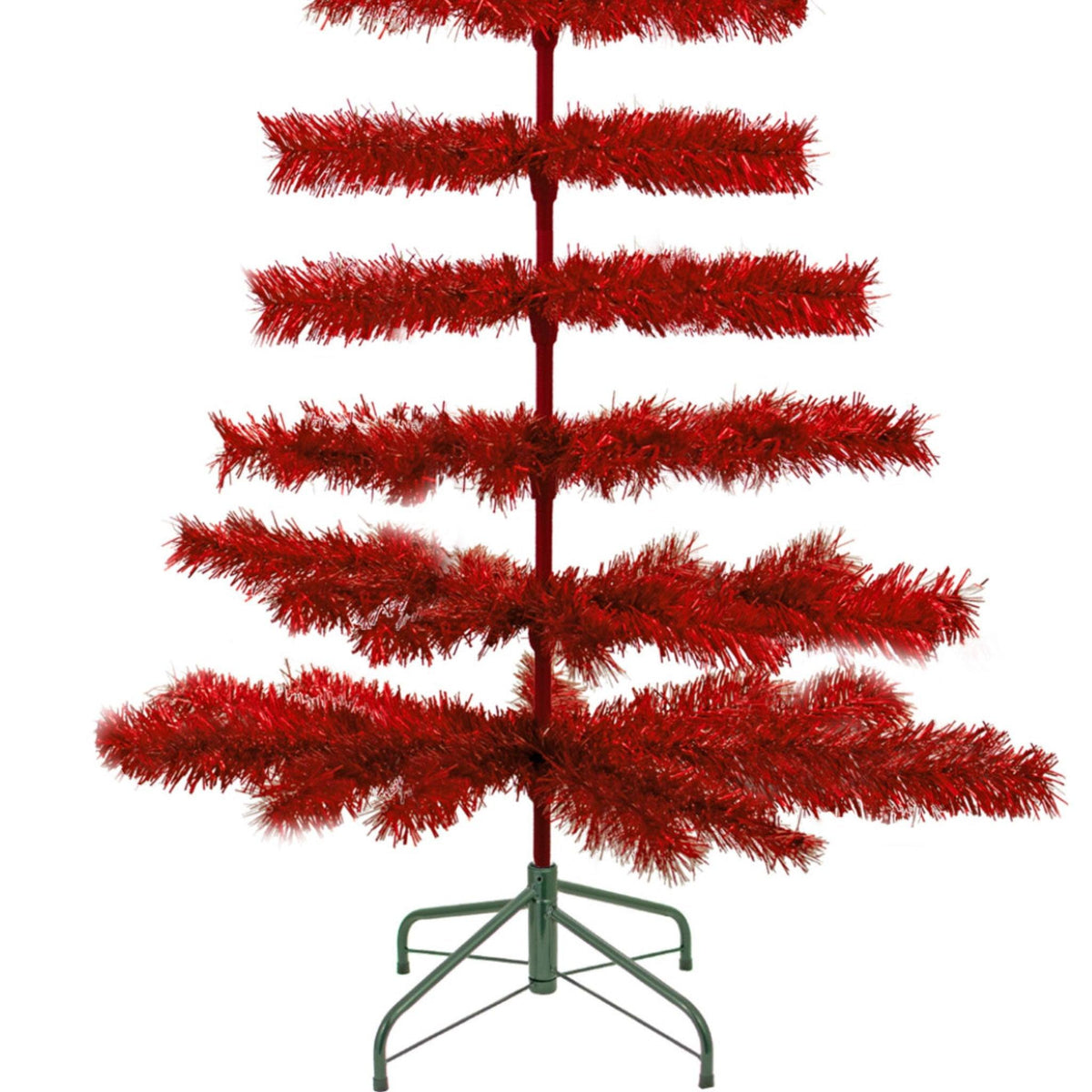 5FT Trees come with a lightweight and sturdy green metal base that folds for easy storage
