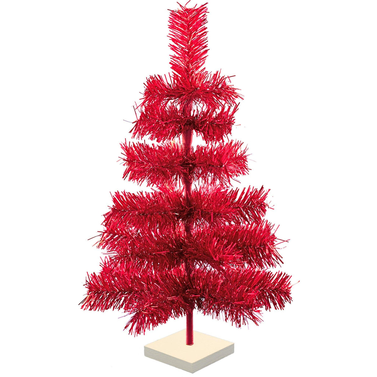 The 24in Tall Red Tinsel Christmas Tree from Lee Display.  On sale now at leedisplay.com