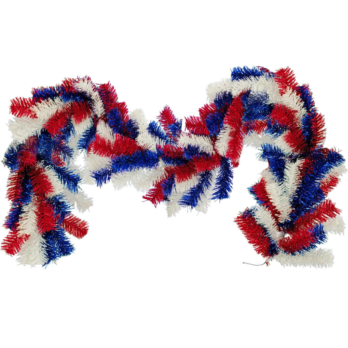 Shop for Lee Display's brand new 6FT Shiny Red, White, and Blue 4th of July Mixed Tinsel Brush Garlands on sale now at leedisplay.com.  