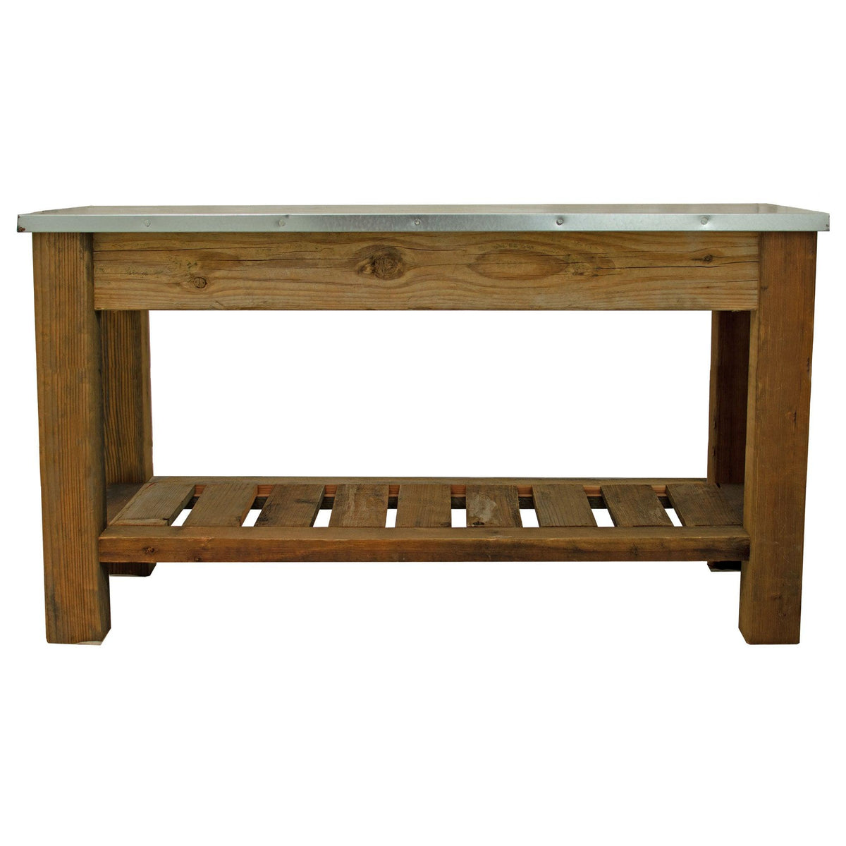 Lee Display's Redwood Outdoor Patio Console Table   Built by Lee Display & Made in the USA.  On sale now at leedisplay.com.  Great for a lightweight Potting Table and Gardening Work Bench.