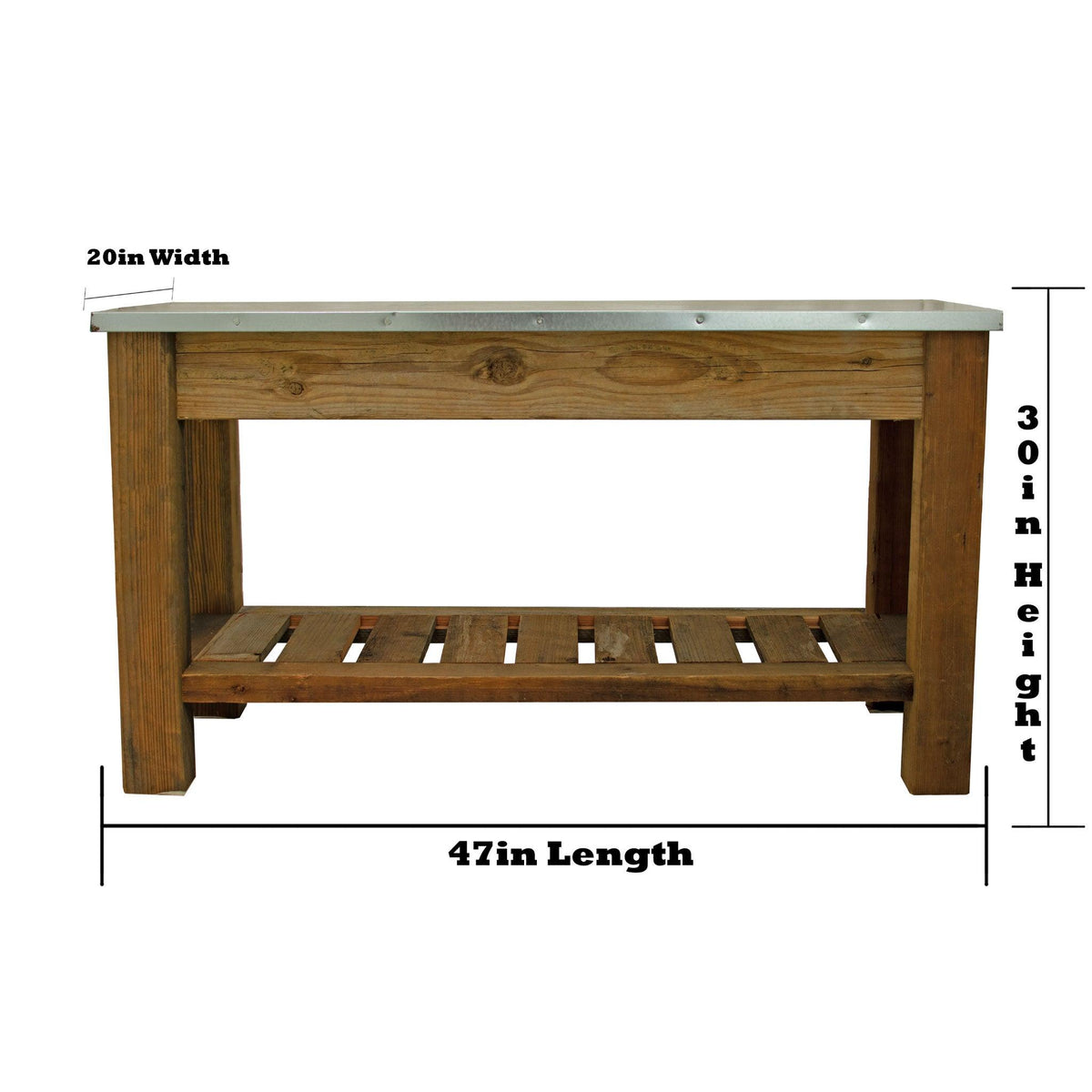 Dimensions of Lee Display's Redwood Outdoor Patio Console Table   Built by Lee Display & Made in the USA.  On sale now at leedisplay.com.