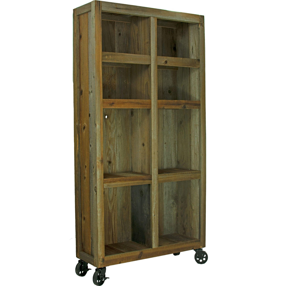 Introducing Lee Display's brand new Outdoor Rolling Redwood Storage Cabinet with Wheels.  Shelving Unit with 5in Black Casters on sale at leedisplay.com