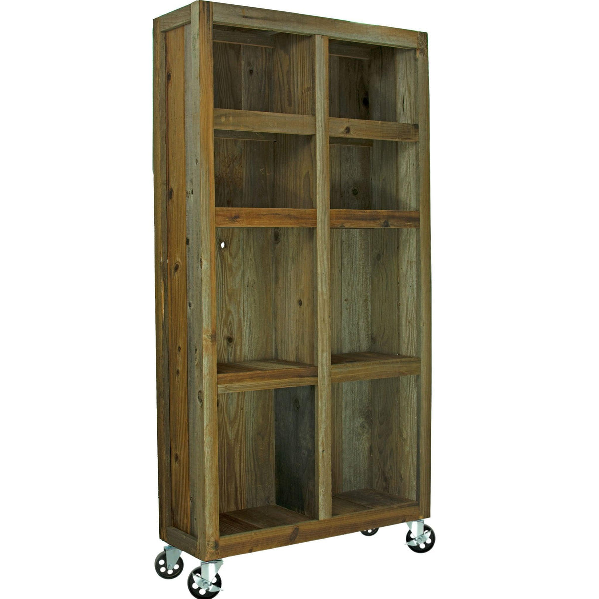 Introducing Lee Display's brand new Outdoor Rolling Redwood Storage Cabinet with Wheels. Shelving Unit with 5in Galvanized Steel Casters on sale at leedisplay.com