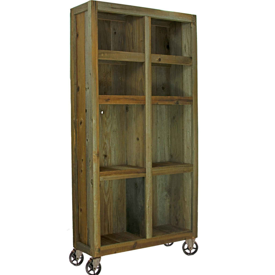 Rolling Redwood Storage Cabinet - Lee Display