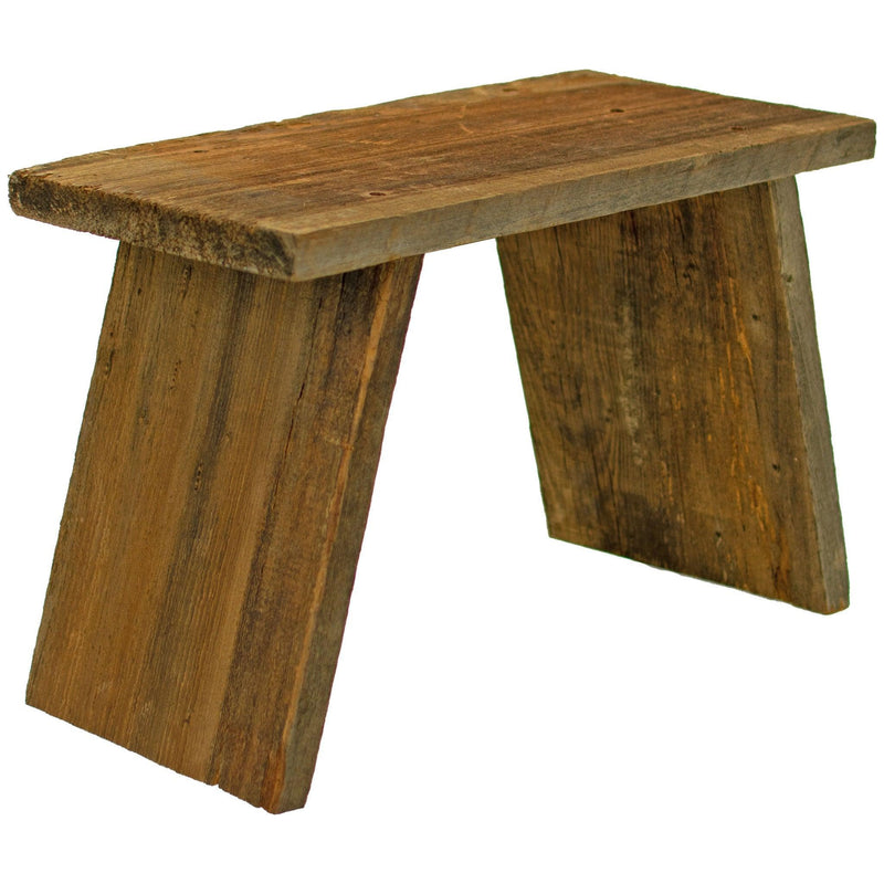 Photo of Lee Display's Rustic Redwood Build-Up and End Table.  On sale at leedisplay.com