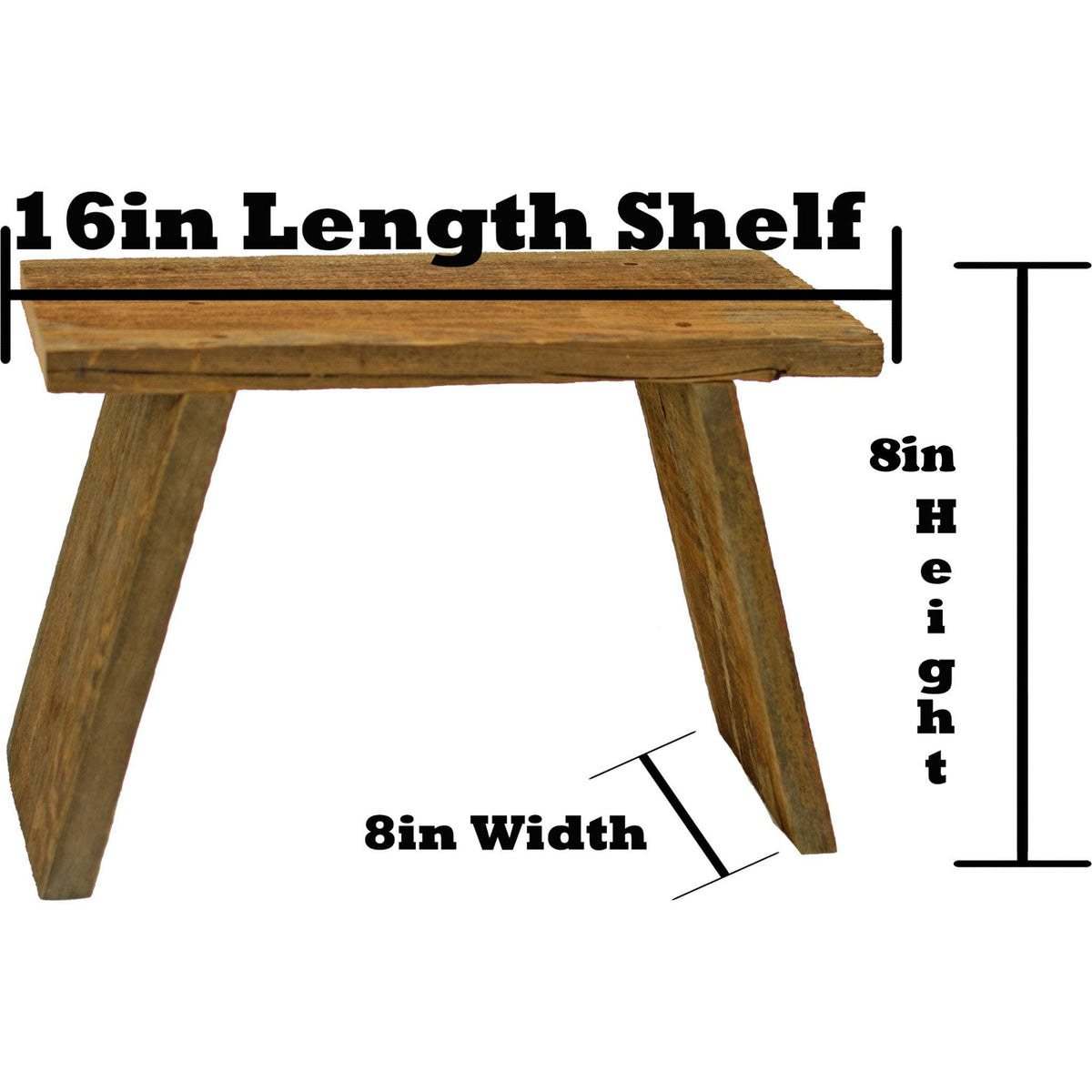 Dimensions of Lee Display's Rustic Redwood Build-Up End Table