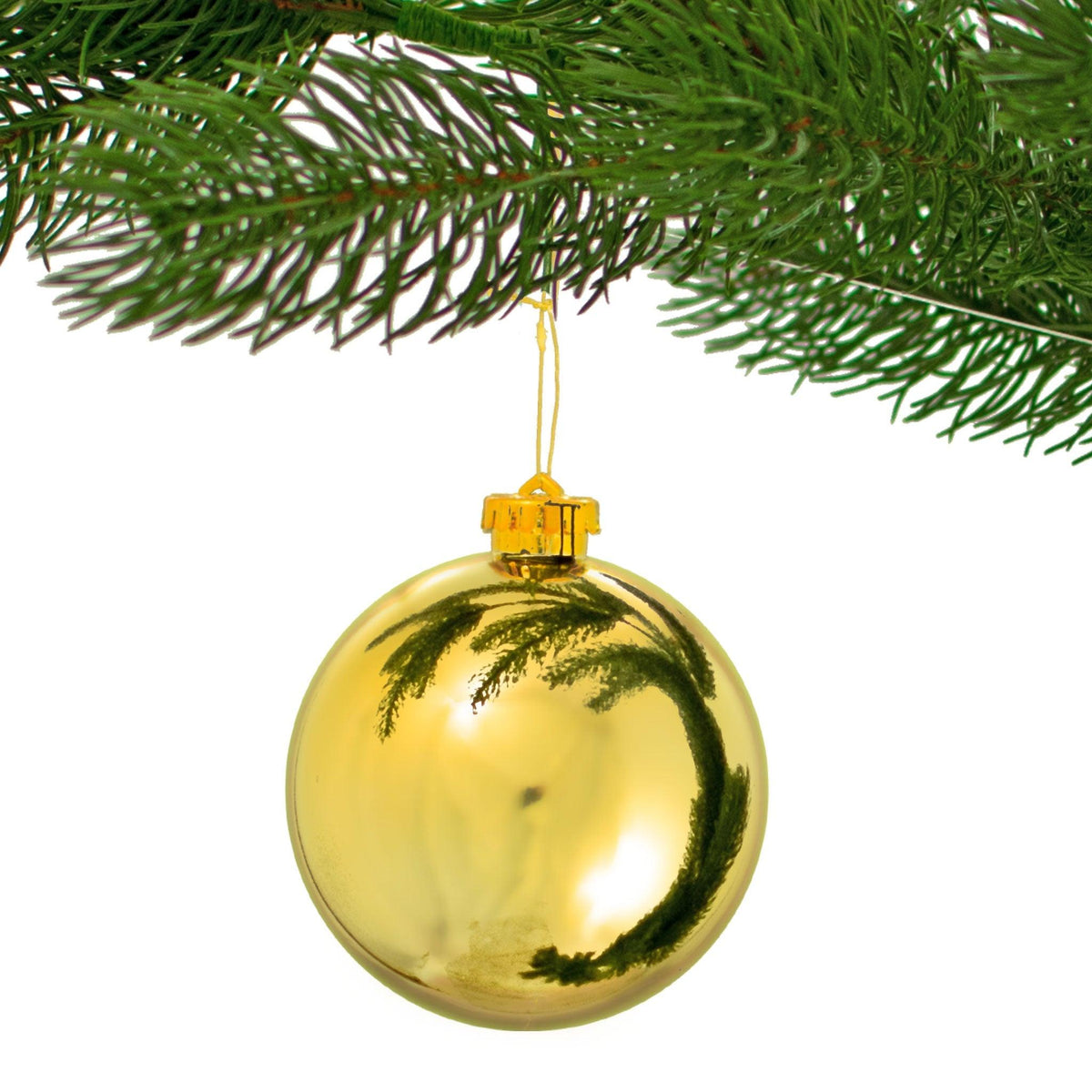 Shiny Gold Plastic Ball Ornaments & Christmas Tree Decorations sold by Lee Display. Available now at leedisplay.com
