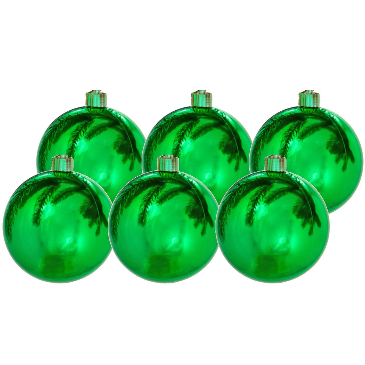 Lee Display offers brand new Shiny Green Plastic Ball Ornaments at wholesale prices for affordable Christmas Tree Hanging and Holiday Decorating on sale at leedisplay.com